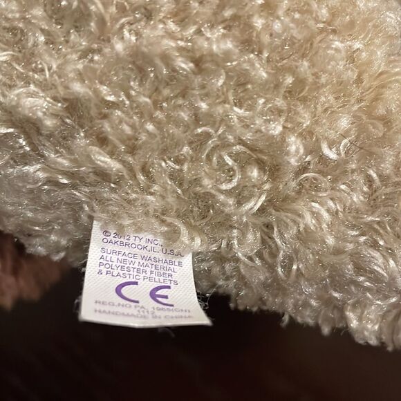 Rootbeer the Curly Hair Dog Ty Beanie Boo Great Condition 11” tall Purple tag - Picture 7 of 7